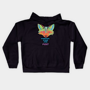 GROWL FOR ME FOXY PURPLE EYED FOX CUTE Kids Hoodie